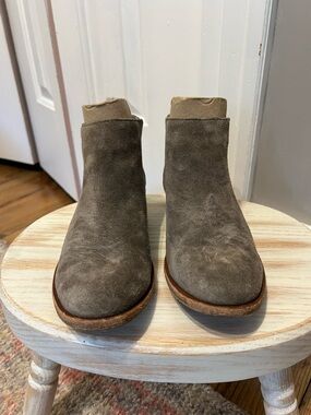 Women's Suede Ankle Boots in Taupe